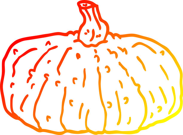 温暖的梯度线画卡通南瓜图片下载