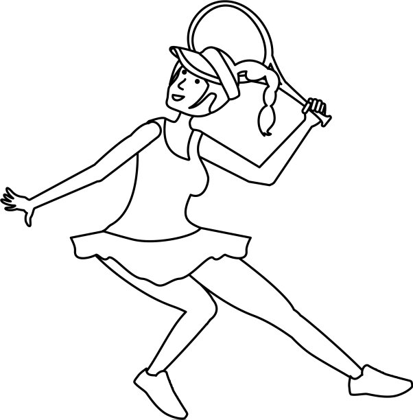 女子网球用球拍打图片下载