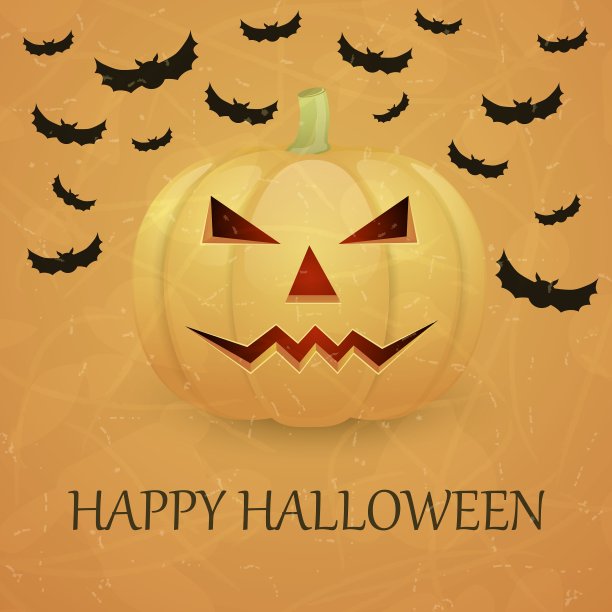 复古的万圣节背景与南瓜图片下载