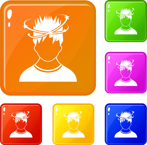 男子眩晕图标设置颜色图片下载