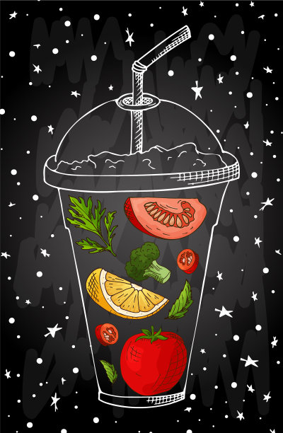 夏季水果冰沙饮料菜单信息图表图片下载