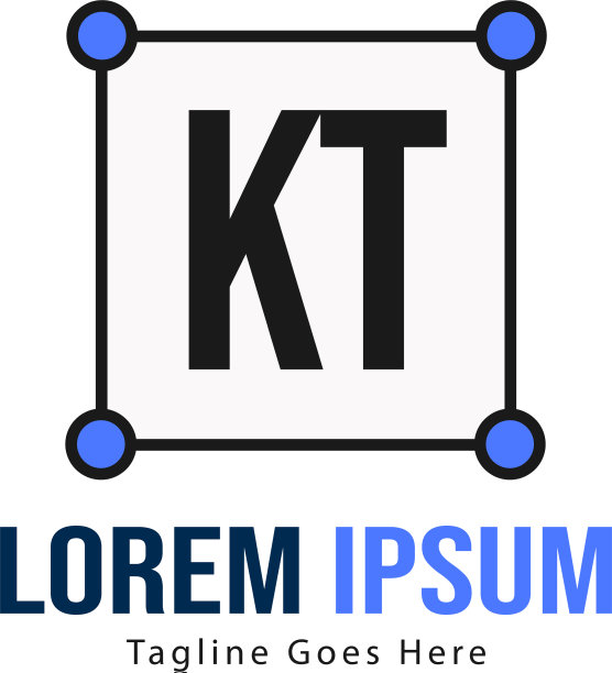 现代边框KT字母logo模板图片下载