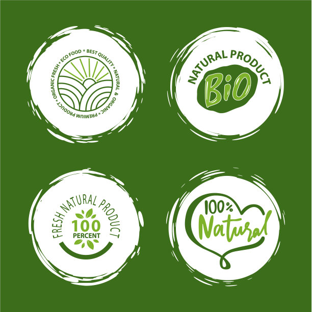 天然产品素食食品贴纸套装图片下载