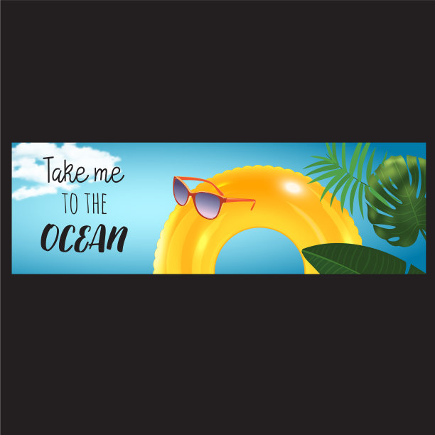 一套横向的夏季旅游横幅图片下载