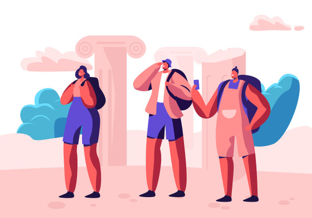 让年轻人带着背包和智能手机图片下载