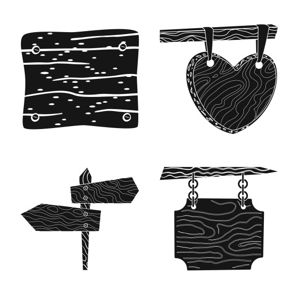 孤立物体原始和硬木标志图片下载