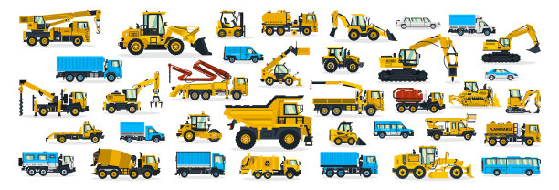 一套大型施工设备图片下载