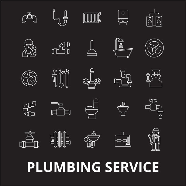 管道服务可编辑线图标设置图片下载