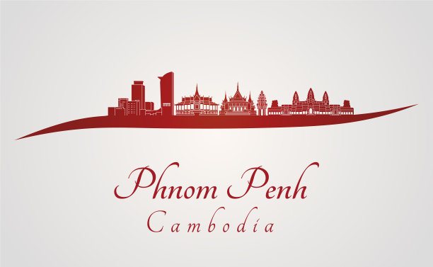 红色的金边天际线图片下载