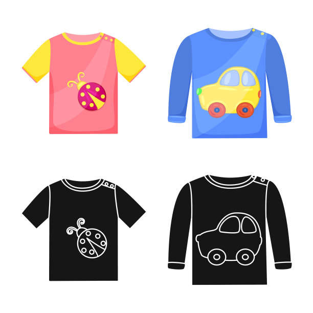 设计时装及服装标志套装图片下载