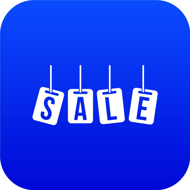 挂销售标签图标数字蓝色图片下载