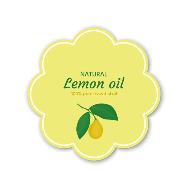 柠檬精油设计标签贴纸图片下载