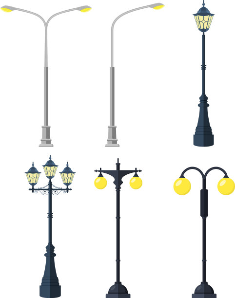 传统和现代户外灯柱图片下载