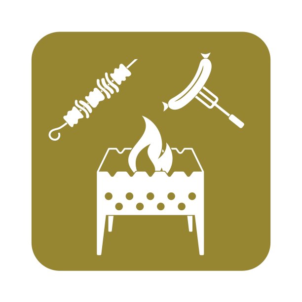 火盆烤肉和香肠的图标图片下载