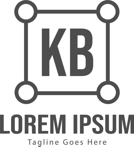 现代边框KB首字母logo模板图片下载