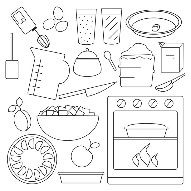 设置简单的线条艺术图标图片下载