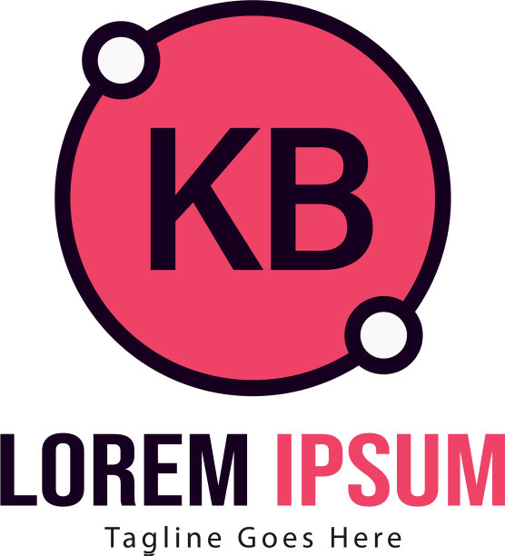 现代边框KB首字母logo模板图片下载
