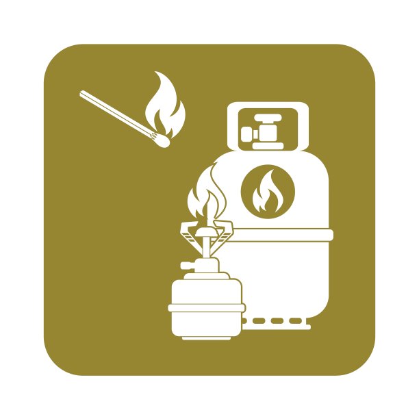 野营炉与煤气瓶图标图片下载