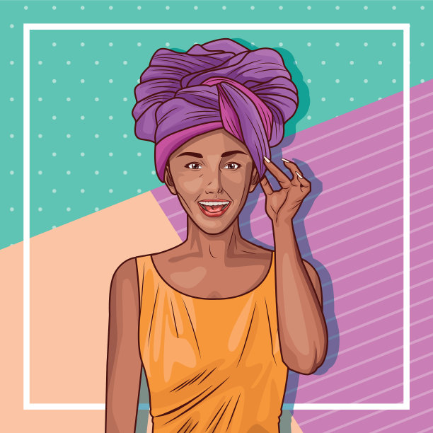 波普艺术年轻女子卡通图片下载