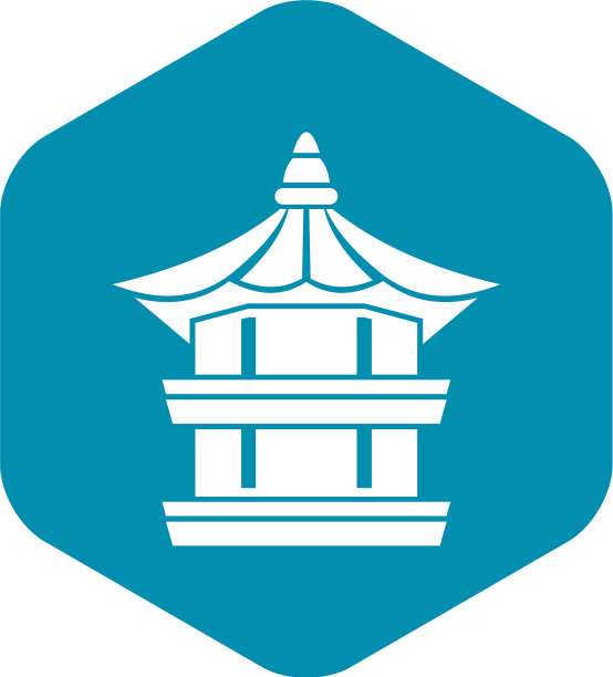 传统的韩国宝塔图标风格简单图片下载