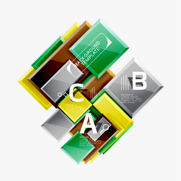 抽象的方形构成背景横幅图片下载