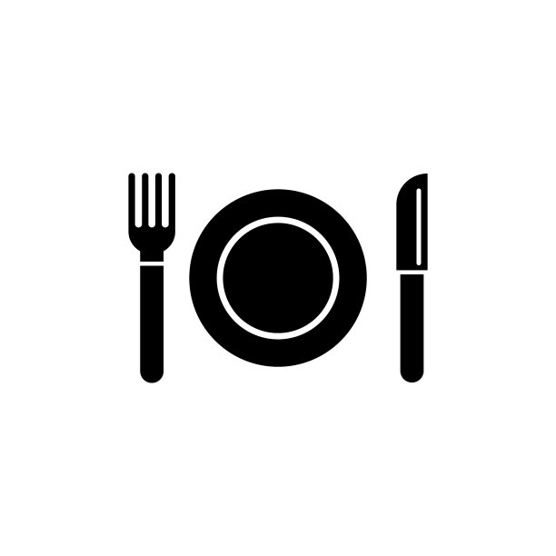 盘子和餐具叉刀平图标图片下载
