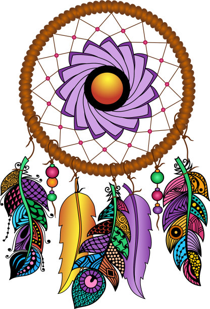 手绘彩色捕梦网图片下载