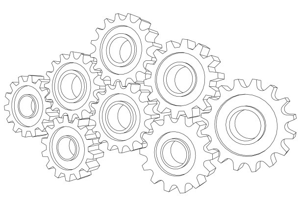 齿轮机构近齿白图片下载