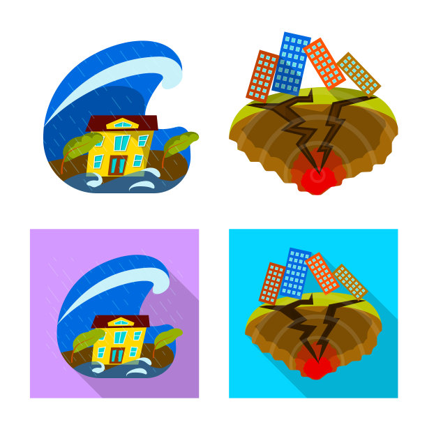 孤立对象天气和遇险图标设置图片下载