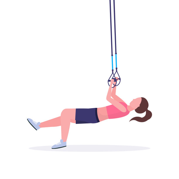 做悬吊运动的女运动员图片下载