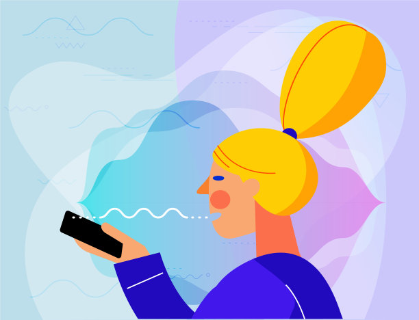 使用语音助手的概念横幅流行图片下载