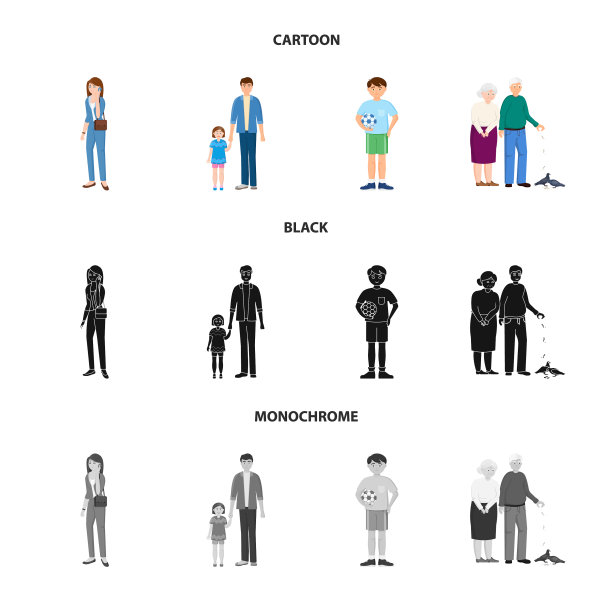 人物和化身符号集的设计图片下载