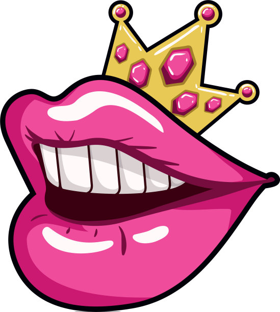 女性嘴流行艺术风格孤立的偶像图片下载