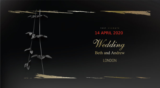 热带黑色和金色的叶子在黑暗的背景图片下载