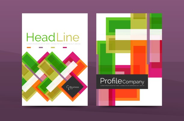 直线几何业务报表模板图片下载