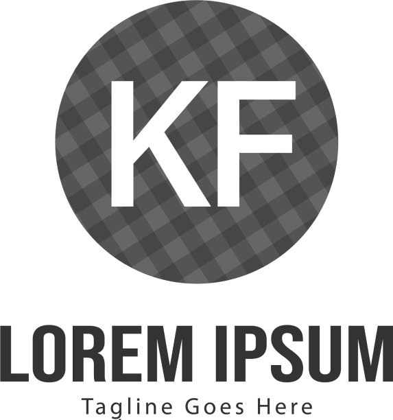 KF字母现代边框Logo模板图片下载