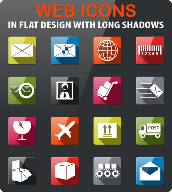 邮政服务图标集图片下载