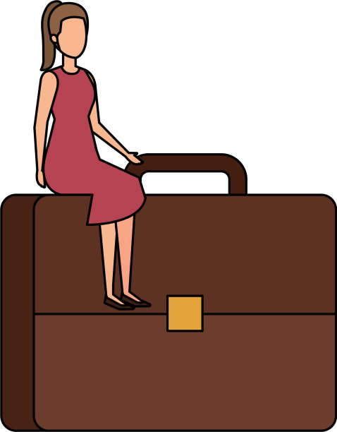 女商人坐在投资组合里图片下载