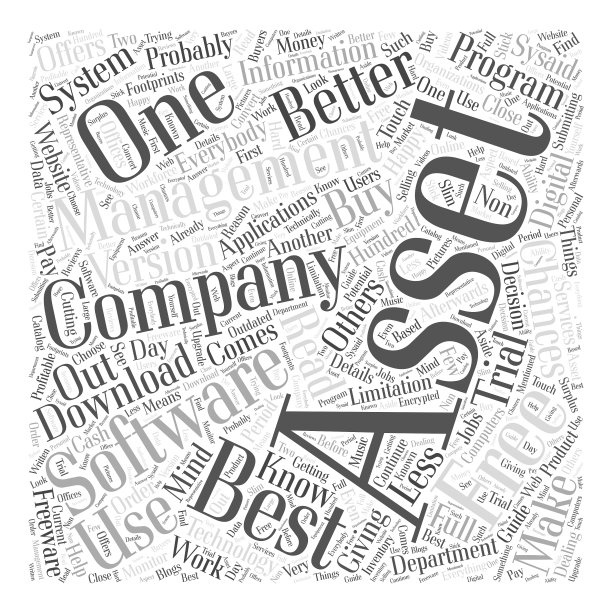 免费资产管理软件Word云概念图片下载