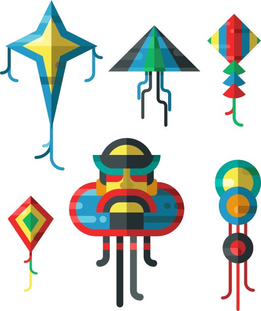 五彩缤纷的风筝飞图片下载