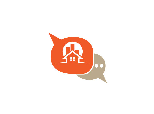 家的标志是一个大太阳后面的房子标志图片下载