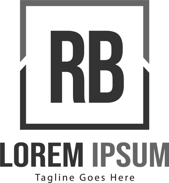 RB字母现代框架标志模板图片下载