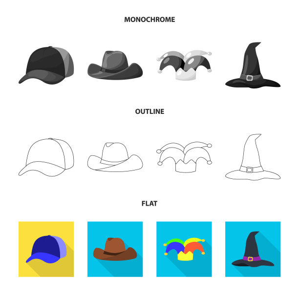 孤立对象的服装和帽子标志套的图片下载