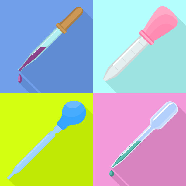 移液管图标设置平面风格图片下载