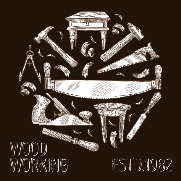 木工工艺工具或木制工具图片下载
