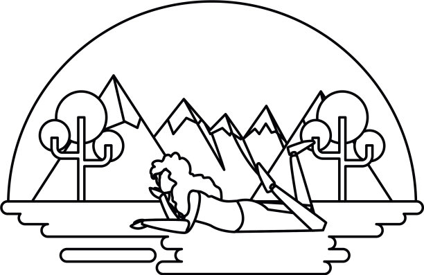 女人在风景中放松图片下载