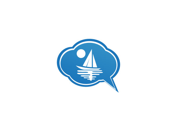 游艇密封用太阳和海洋标志设计的船图片下载