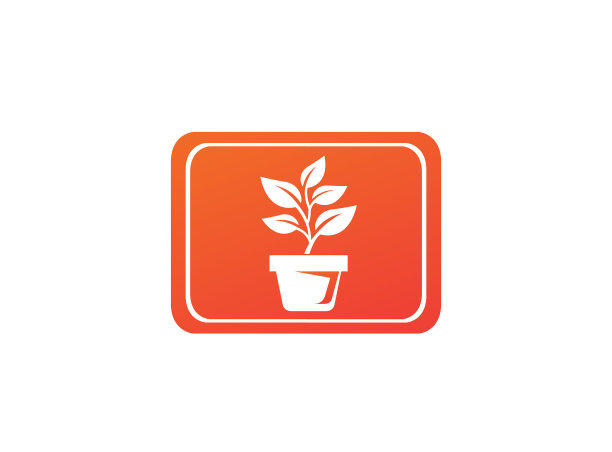 在花盆中种植一些叶子，用于标识设计图片下载