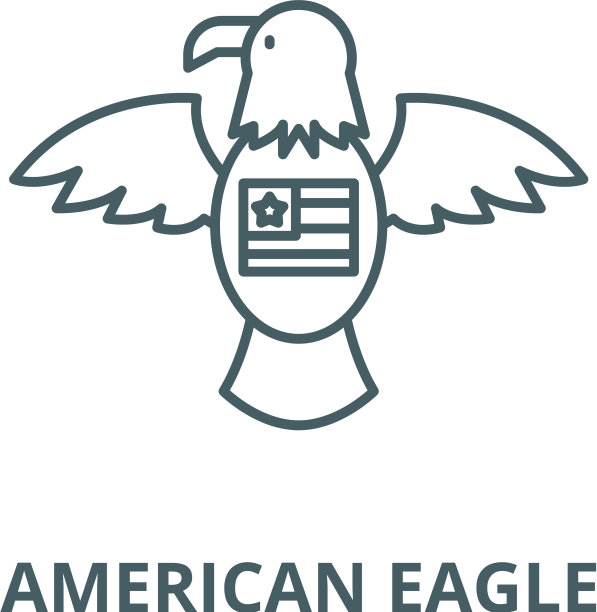 美国鹰线图标轮廓概念图片下载