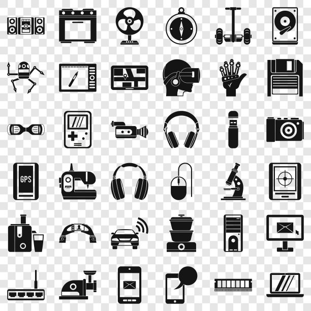 旧设备图标设置简单的风格图片下载